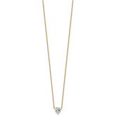 14k 3/4 carat Lab Grown Diamond VS+ F+ Heart Complete 18 inch Four Prong Pendant Necklace